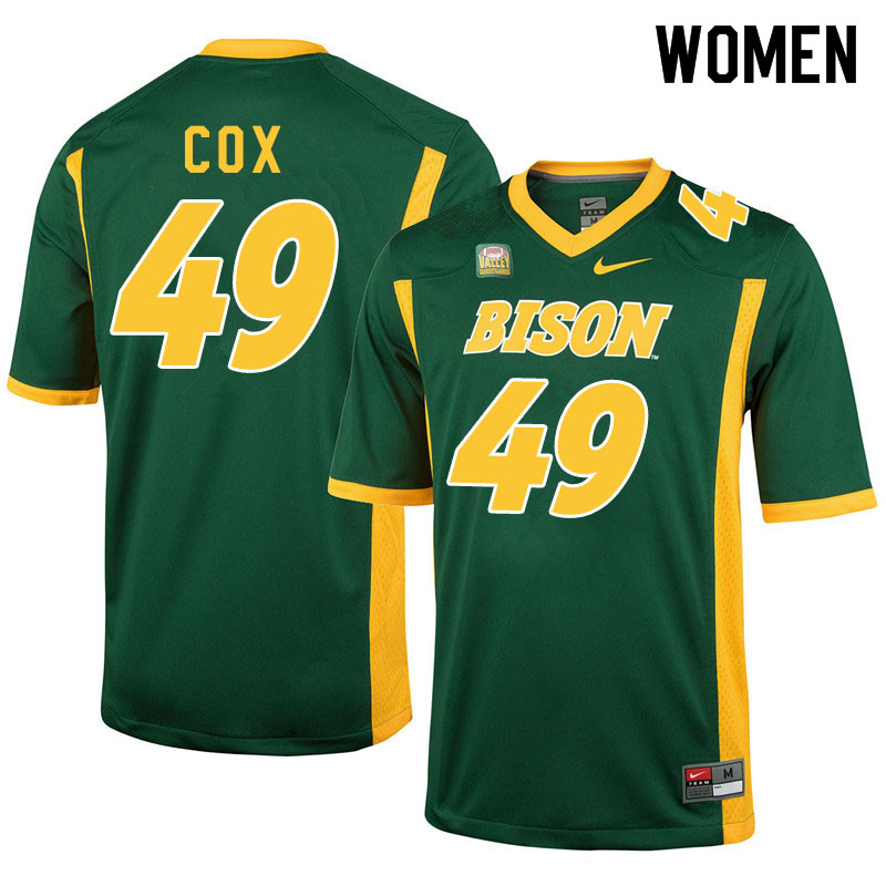 Women #49 Jasir Cox North Dakota State Bison College Football Jerseys Sale-Green
